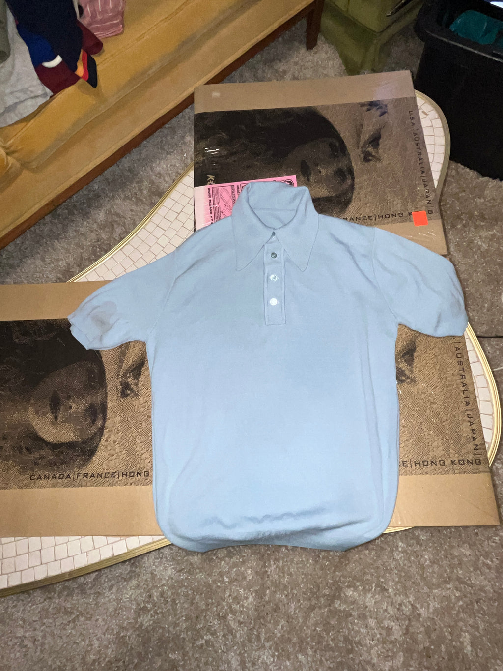 Vintage Blue polo no tag zz