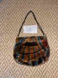 Vintage patchwork pattern carpet bag gold chain strap pfg