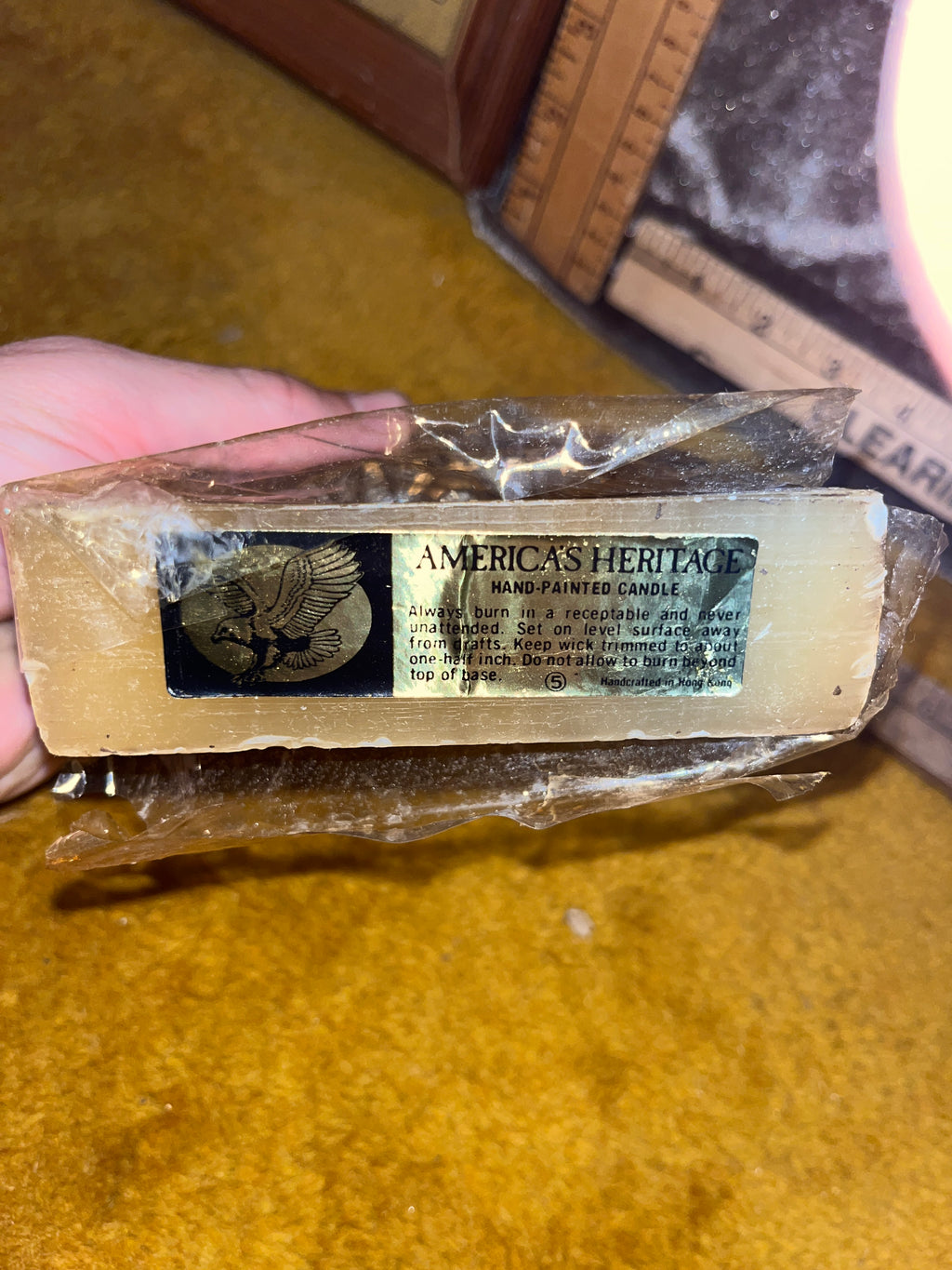 Vintage 1970s America's Heritage Liberty Bell Molded Wax Candle - Factory Sealed New Old Stock 5x4 inches pf