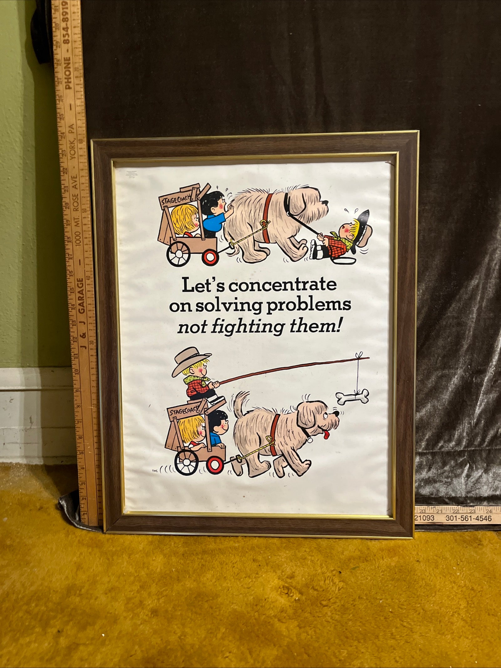 Original 1976 Clemprint Vintage Motivational Poster - Framed pf