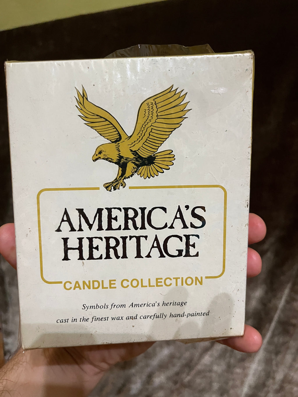 Vintage 1970s America's Heritage Great Seal of the United States Wax Candle - In Original Box New Old Stock pf