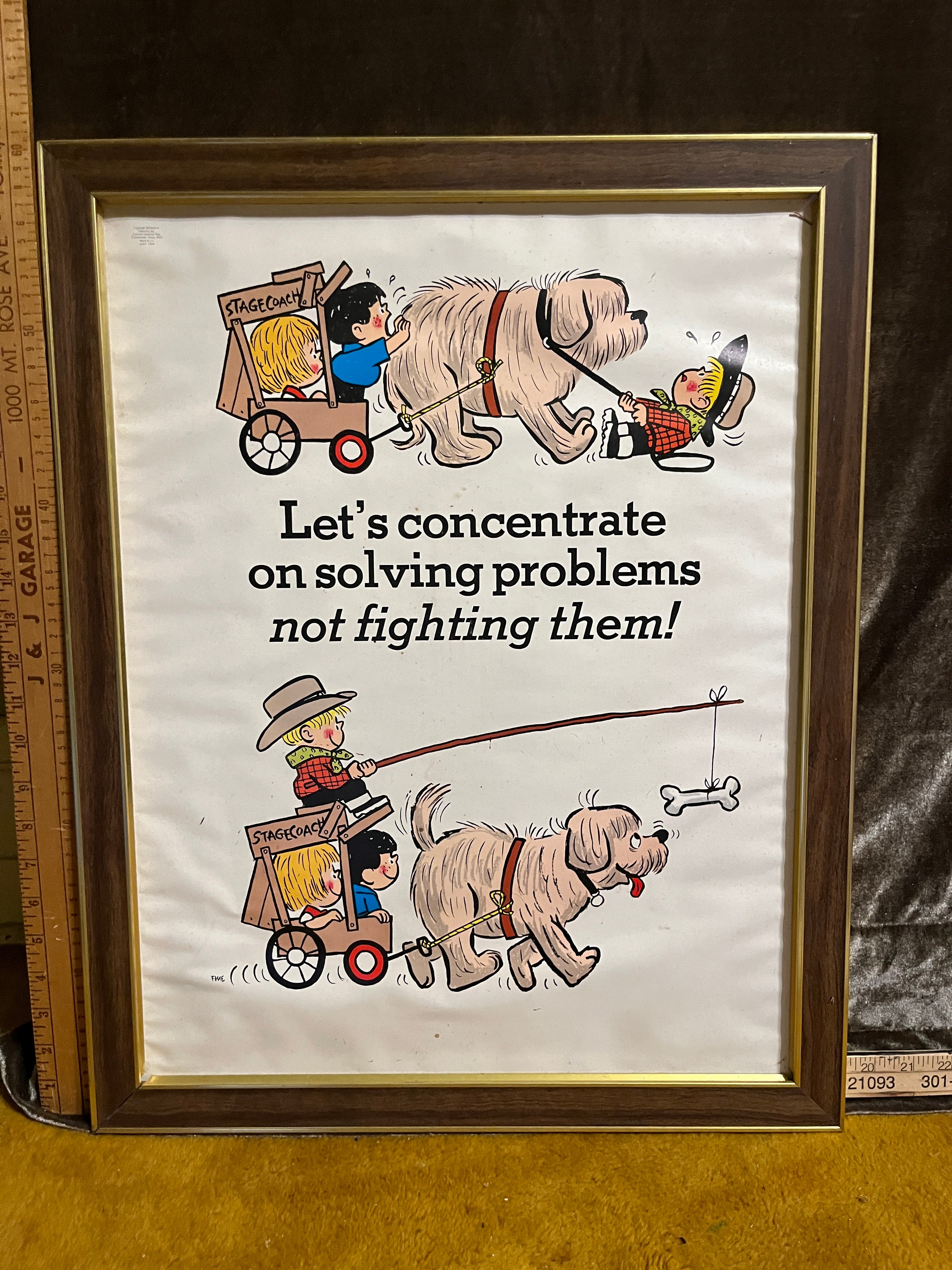 Original 1976 Clemprint Vintage Motivational Poster - Framed pf