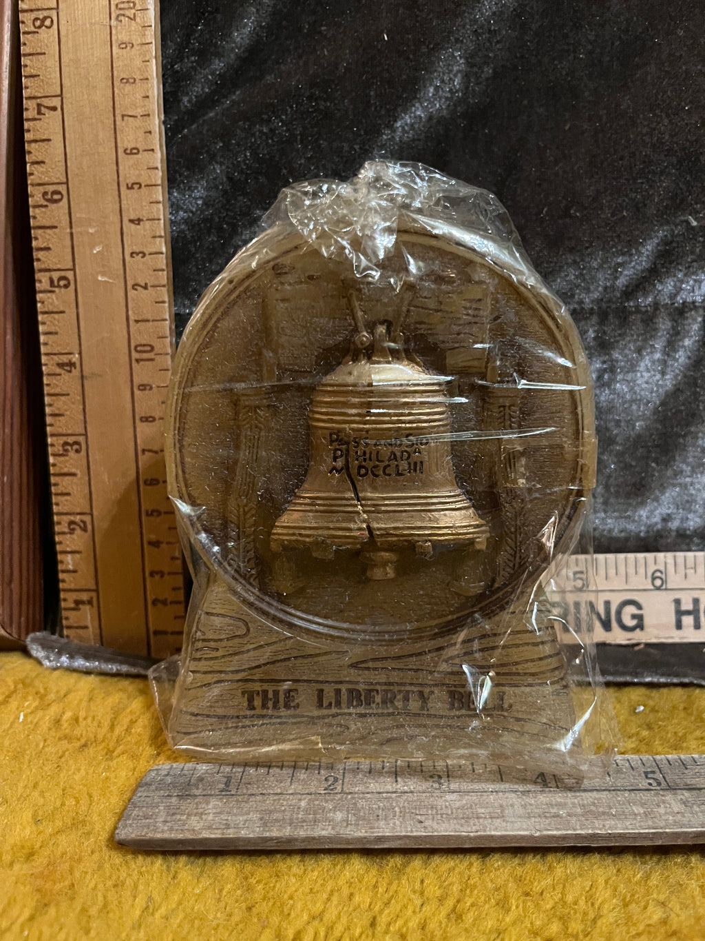 Vintage 1970s America's Heritage Liberty Bell Molded Wax Candle - Factory Sealed New Old Stock 5x4 inches pf