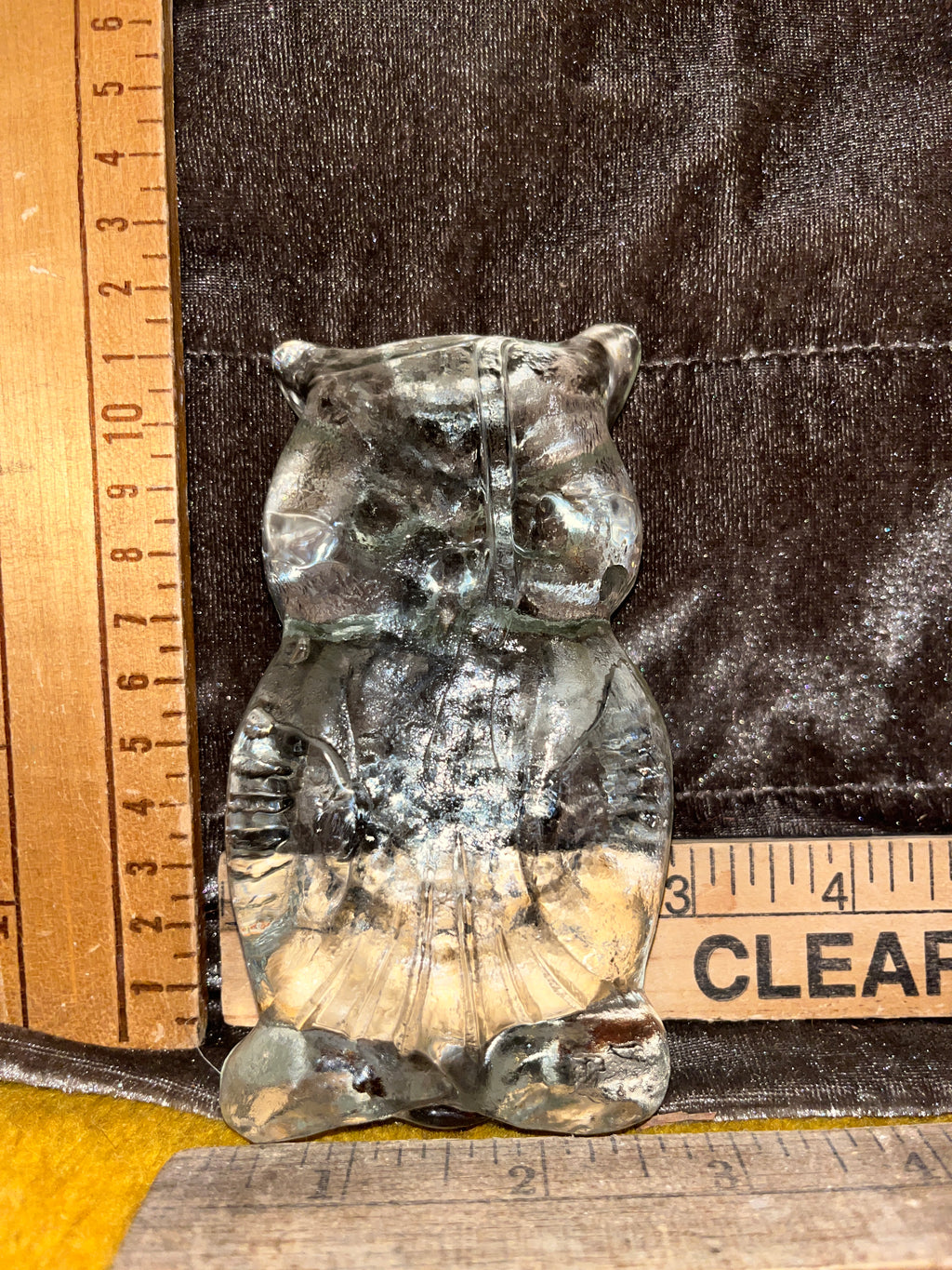Vintage MCM Viking Glass Clear Owl Figurine / Paperweight – 4.5x2.5 inches pf