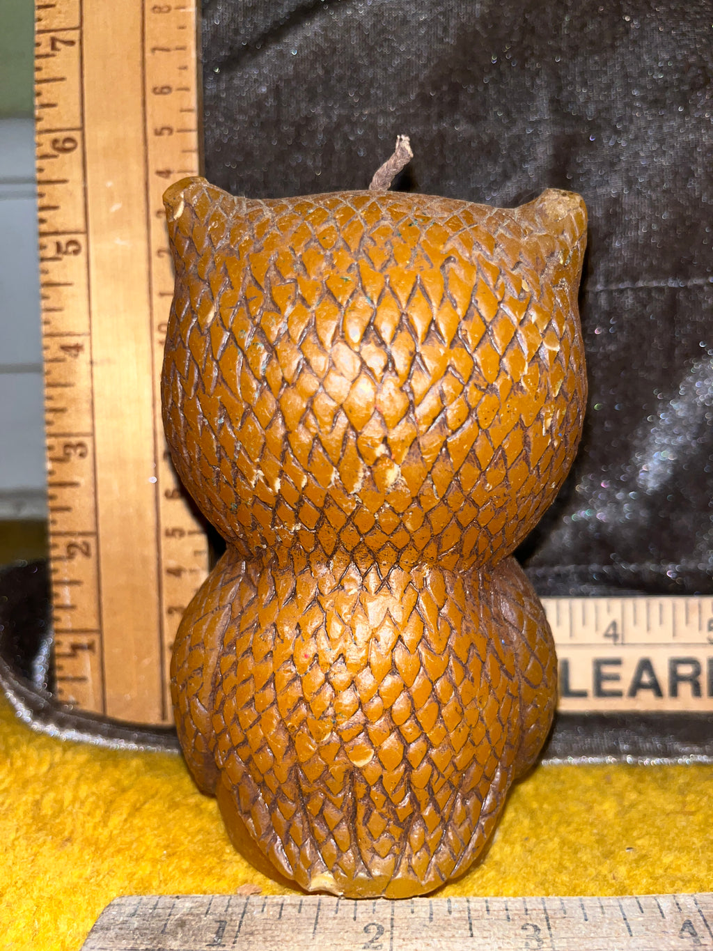 Vintage 1970s "Winking Owl" Novelty Candle – Hand Painted / Unstruck Wick! 5x3 inches pf