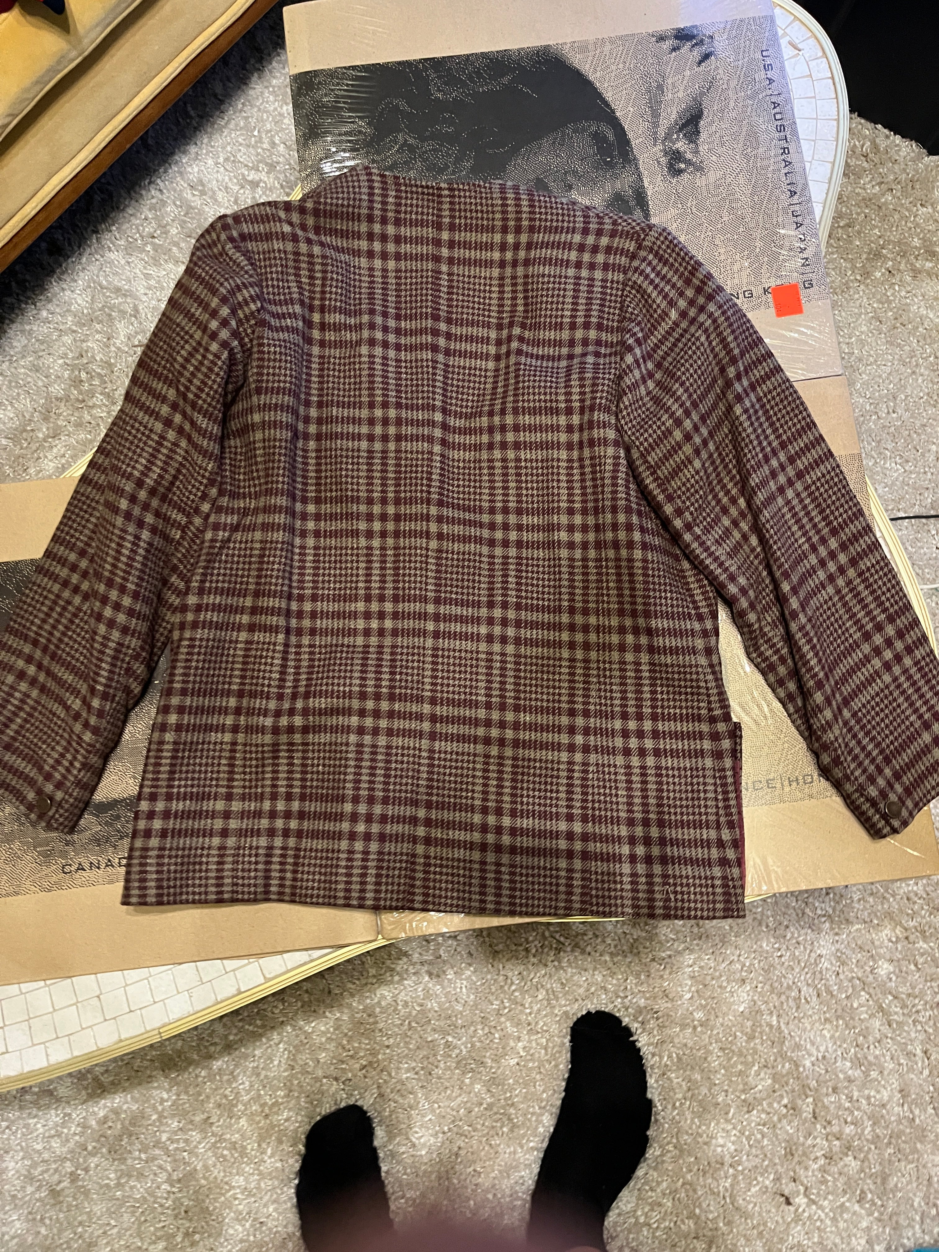 Vintage 70s/80s Retford place jacket red/grey flannel zz