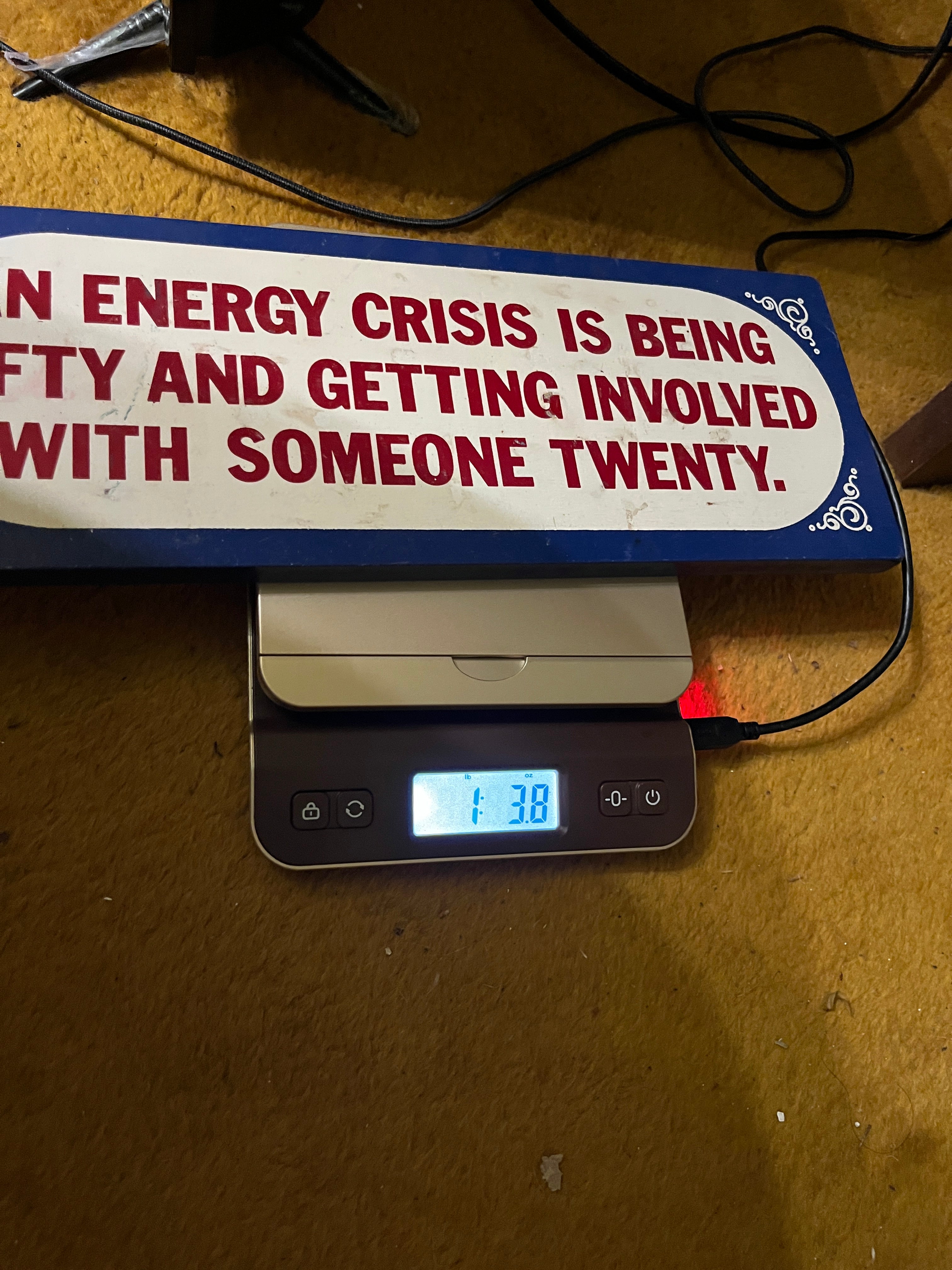An energy crisis is being fifty and getting involved with someone twenty sign pf