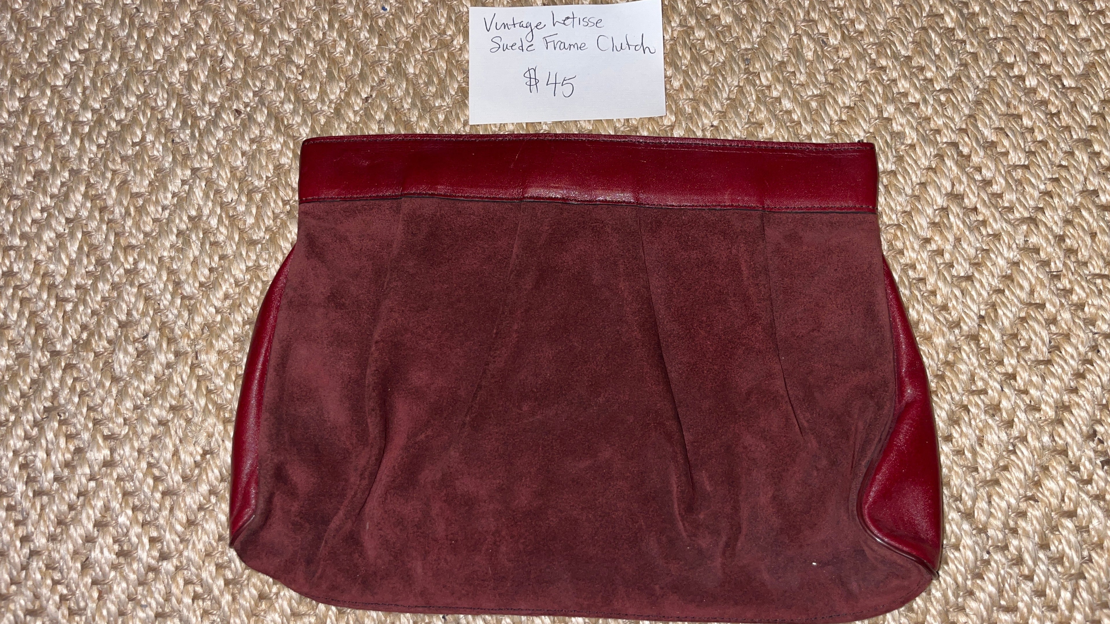 Vintage Latisse suede frame clutch pfg