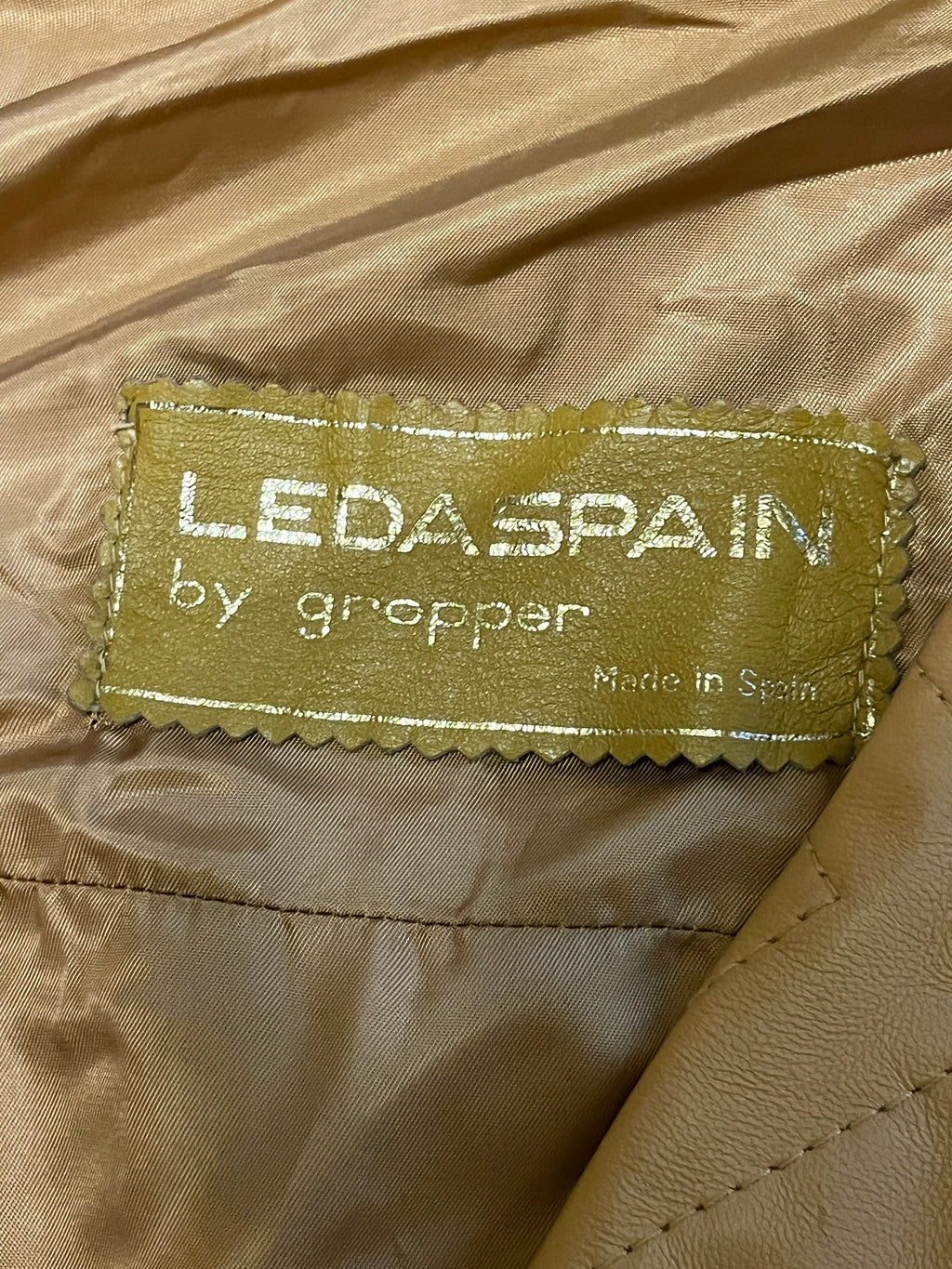 Vintage 70s Leda Spain by gropper yellow leather trench coat made in Spain custom  zz