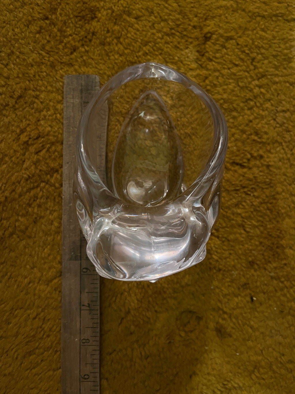 Rare Large Vintage MCM Sasaki Japan Crystal Owl Dish Figurine Bowl Paperweight 6” pf