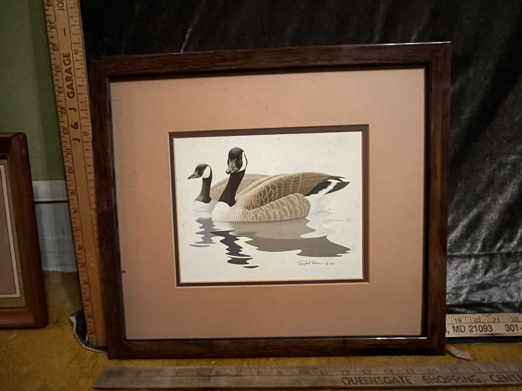 VINTAGE 1980 CANADA GEESE ART PRINTBy Wildlife Artist Richard Sloan 15.5x17.5 inches pf