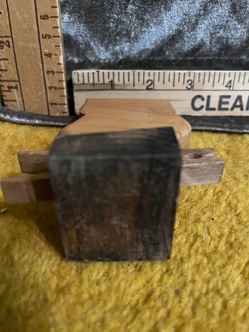 🦉 Vintage 1970s Wooden Owl Note Holder pf