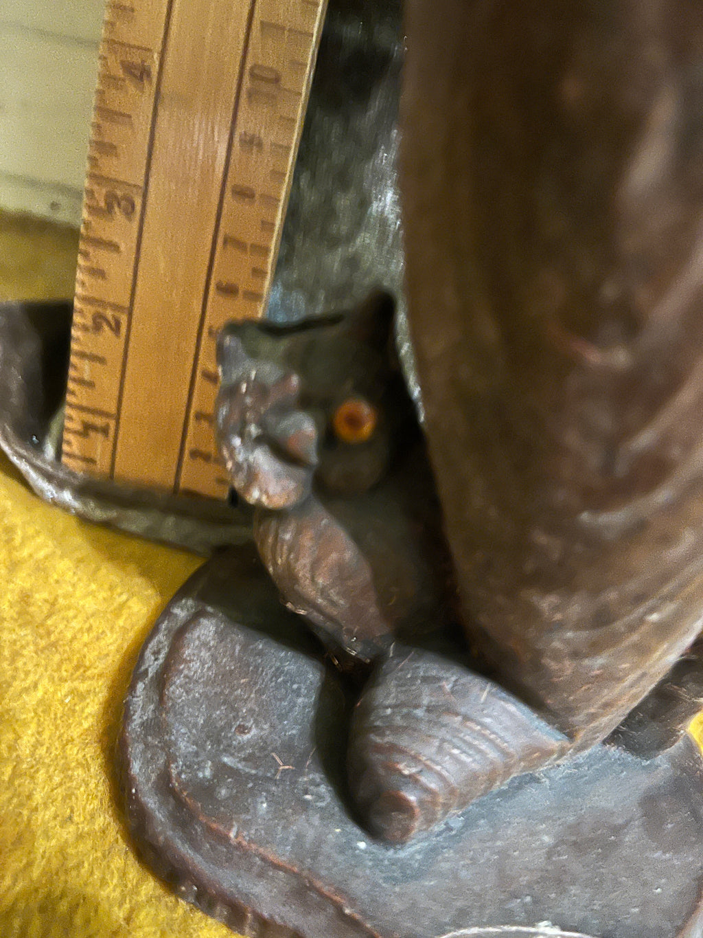 Vintage 10” Hand-Carved Wooden Owl Figurine – Mid-Century Modern (10" x 3.5") pf