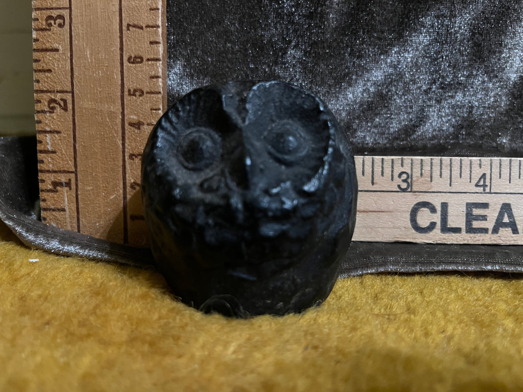 Vintage Solid Cast Iron Owl Paperweight – Heavy Miniature 1.5 lb Textured Desktop Figurine pf