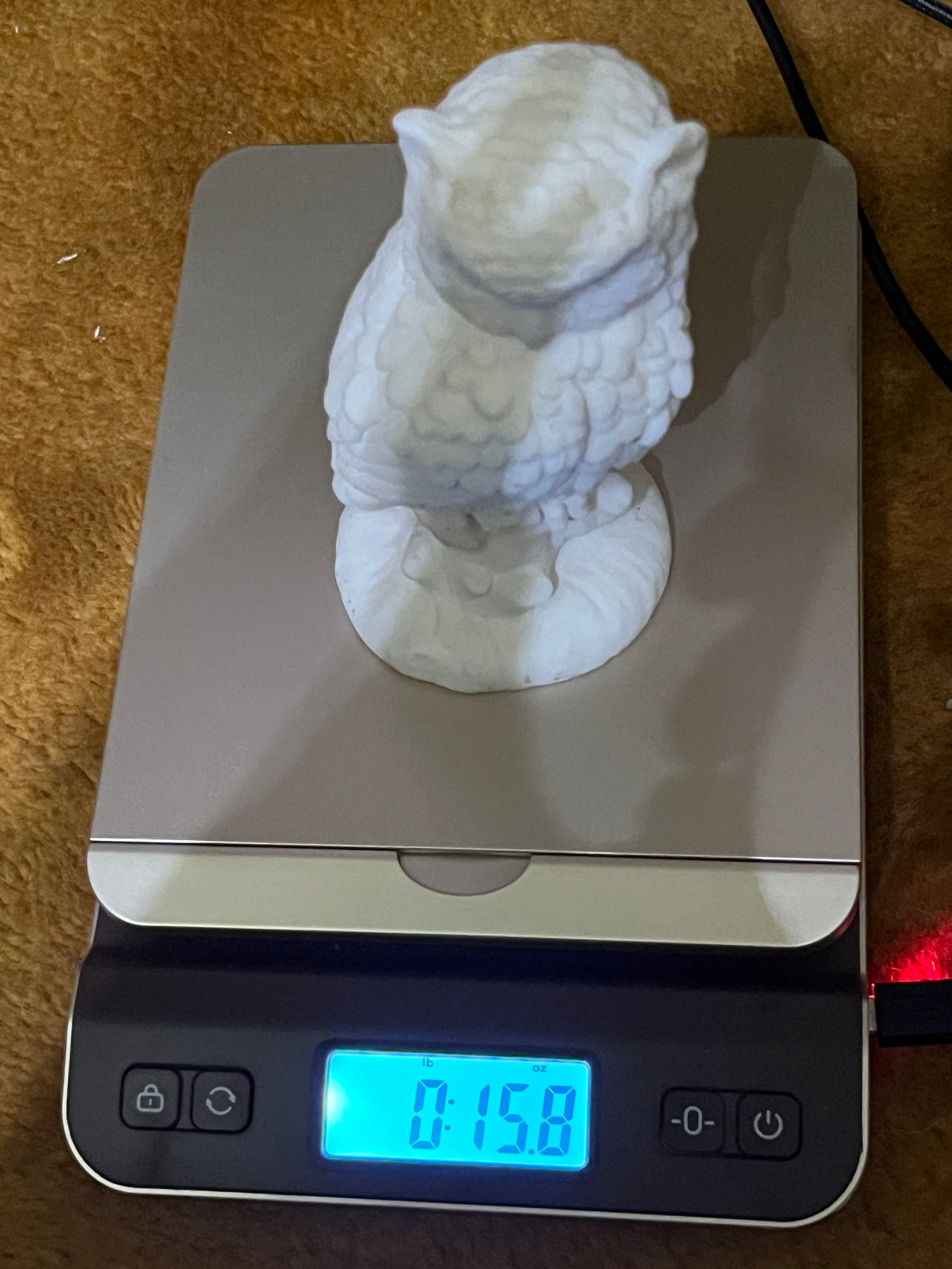 Vintage Italian Alabaster Owl Figurine 5.5” – Mid Century White Marble Resin Sculpture Made in Italy pf