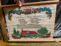 Vintage 1960s "Happy Home Recipe" Linen Wall Scroll 14x17 inches pf