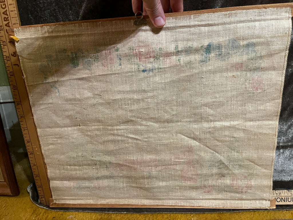 Vintage 1960s "Happy Home Recipe" Linen Wall Scroll 14x17 inches pf