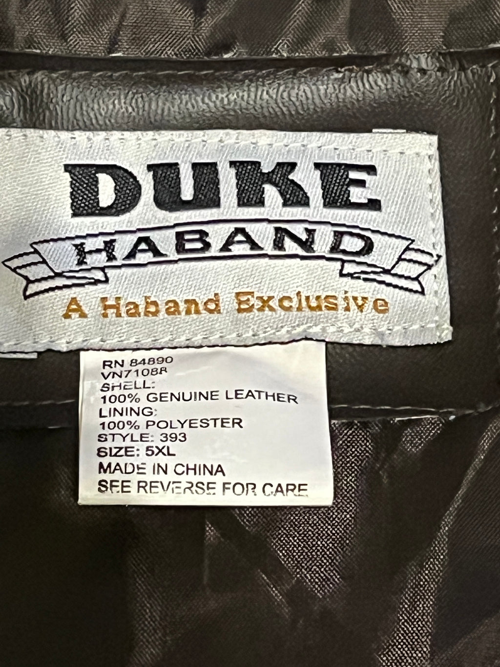 Vintage duke haband stitched leather jacket 5X dark brown zz
