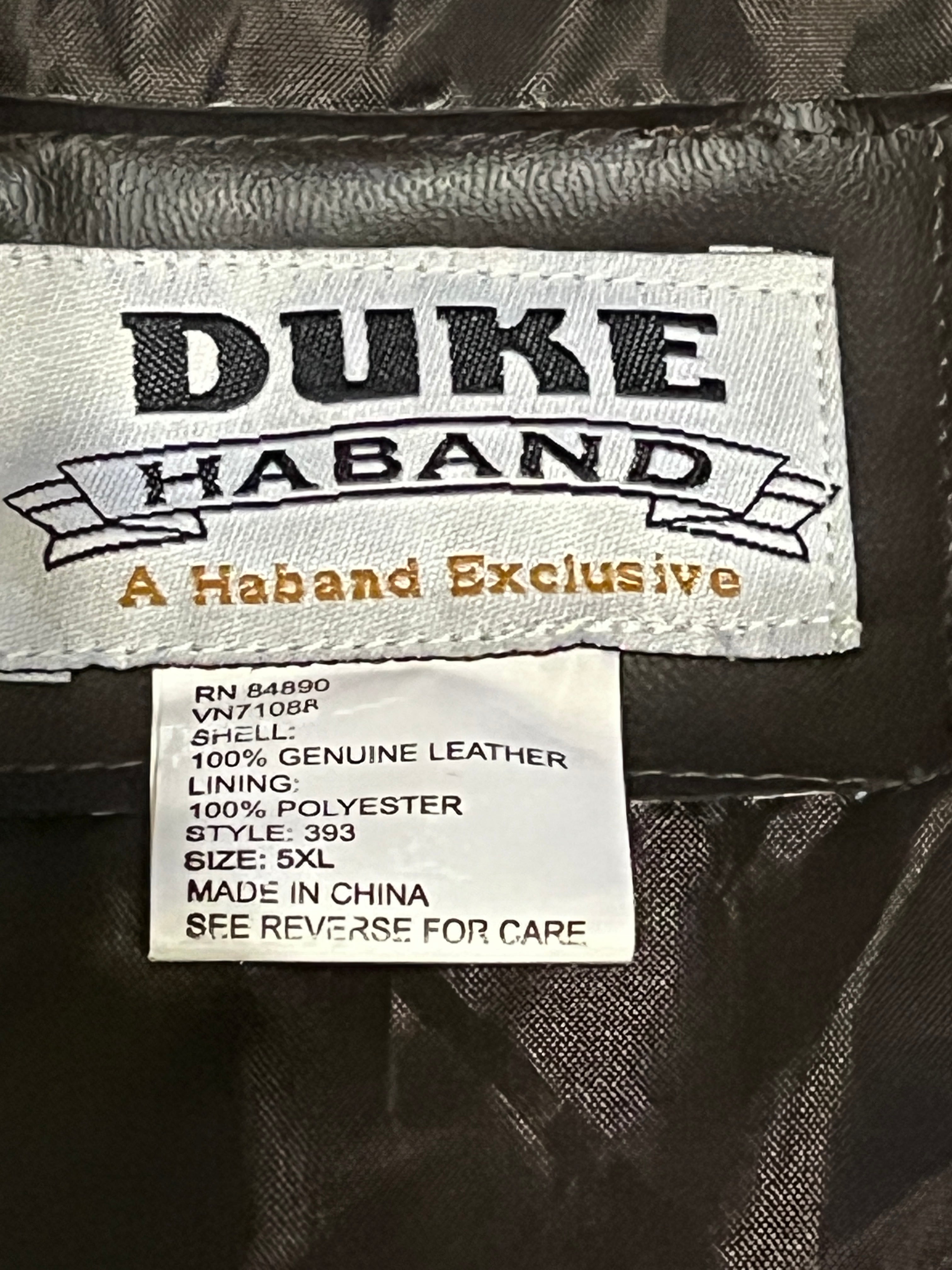 Vintage duke haband stitched leather jacket 5X dark brown zz