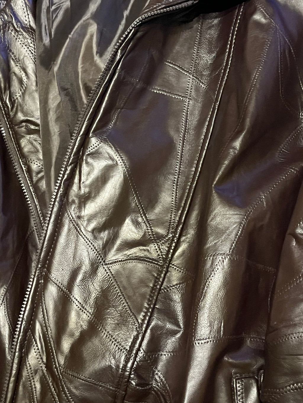 Vintage duke haband stitched leather jacket 5X dark brown zz