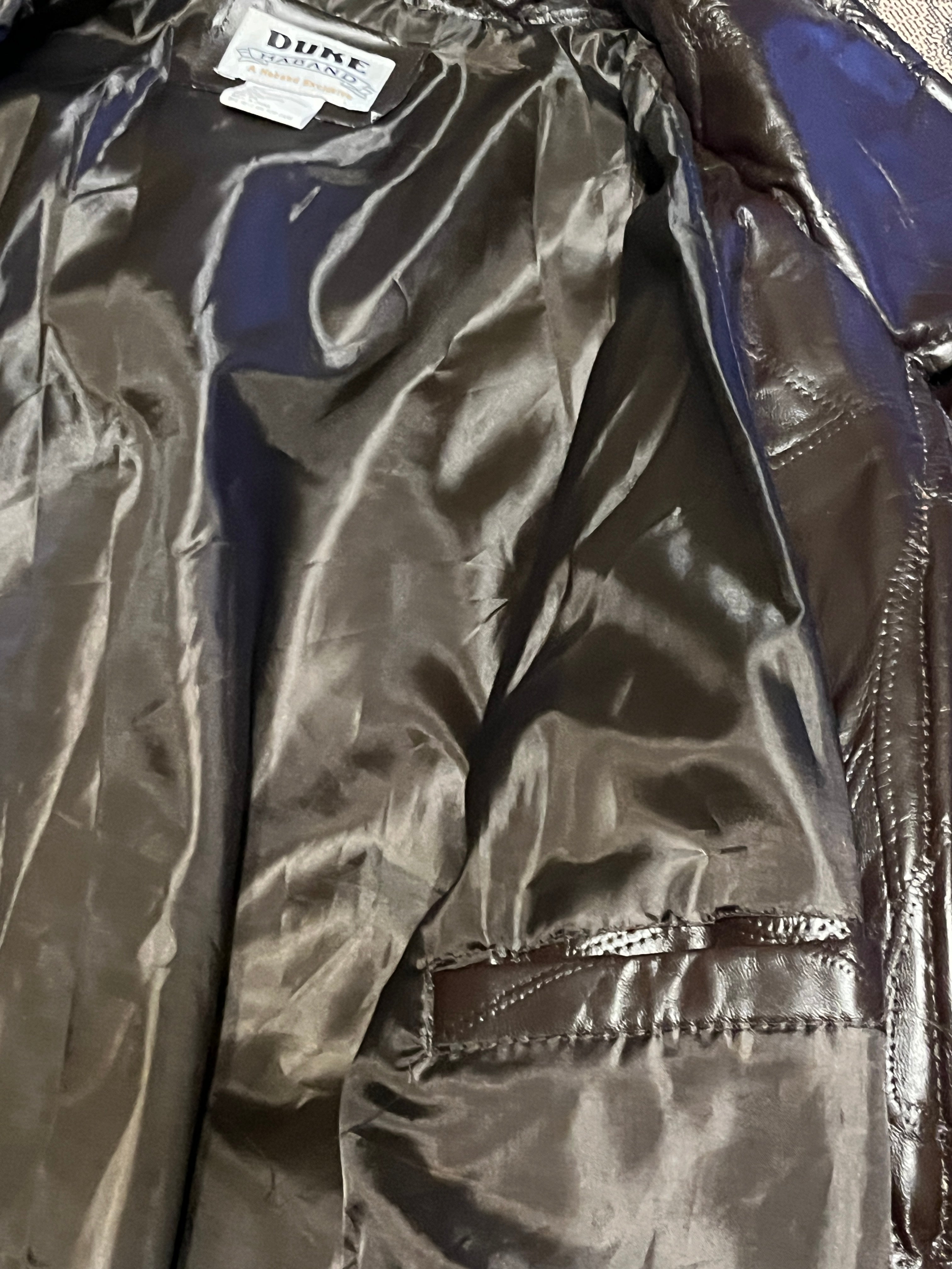 Vintage duke haband stitched leather jacket 5X dark brown zz