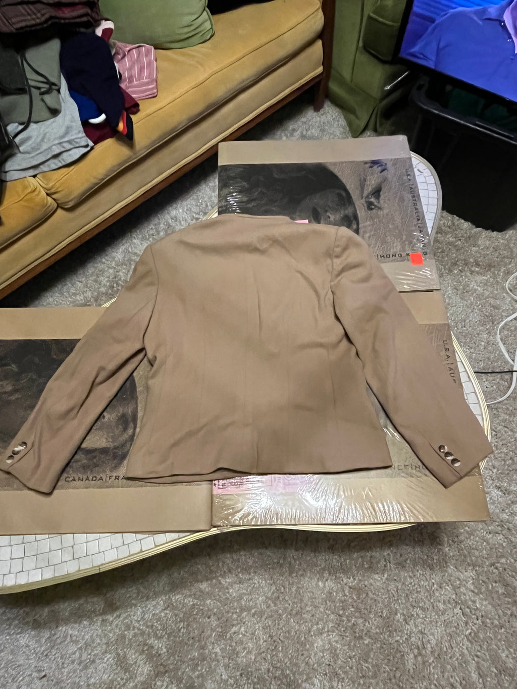 Vintage 60s Evan Picone Wool-Blend two set classic mod Jacket in camel color and skirt zz