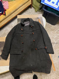 Vintage 1970s Loden Coat – 36” Long, Missing Bottom Button zz
