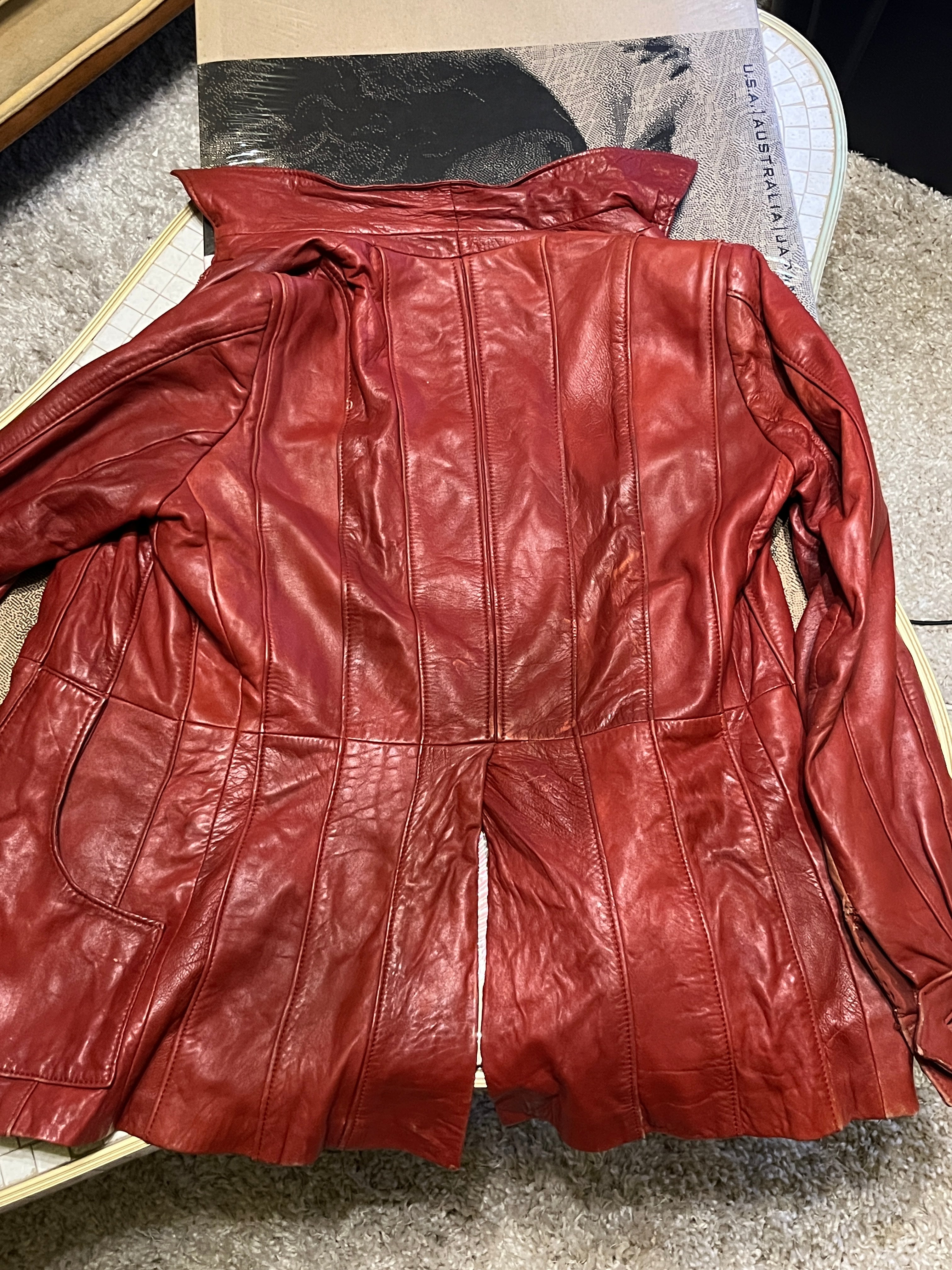 Vintage 1970s Arbitro Red Leather Jacket – Soft Spanish Leather, Size 40 zz